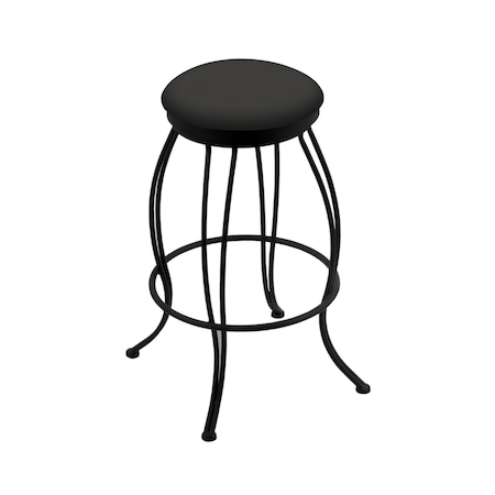 Holland Bar Stool Co 30" Swivel Bar Stool, Black Wrinkle, Canter Iron Seat 300030BW008